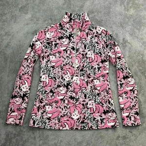 Lilly Pulitzer Sweatshirt Womens XXS UPF 50+ Popover Hangin W/ My Boo Panda Pink
